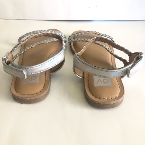DV Dolce Vita Cassie Girls Silver Iridescent. Braided Straps Sandal Size 2 - Picture 4 of 12